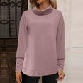 thumbnail image 2 of IROINNID Turtleneck Sweater for Women Winter Warm Casual Loose Fit Pullover Long Sleeve Fleece Thermal Undershirt Sweater,Pink, 2 of 6