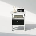 thumbnail image 6 of Furinno Tidur Bedside Table Nightstand with Bin Drawer, White/Black, 6 of 7