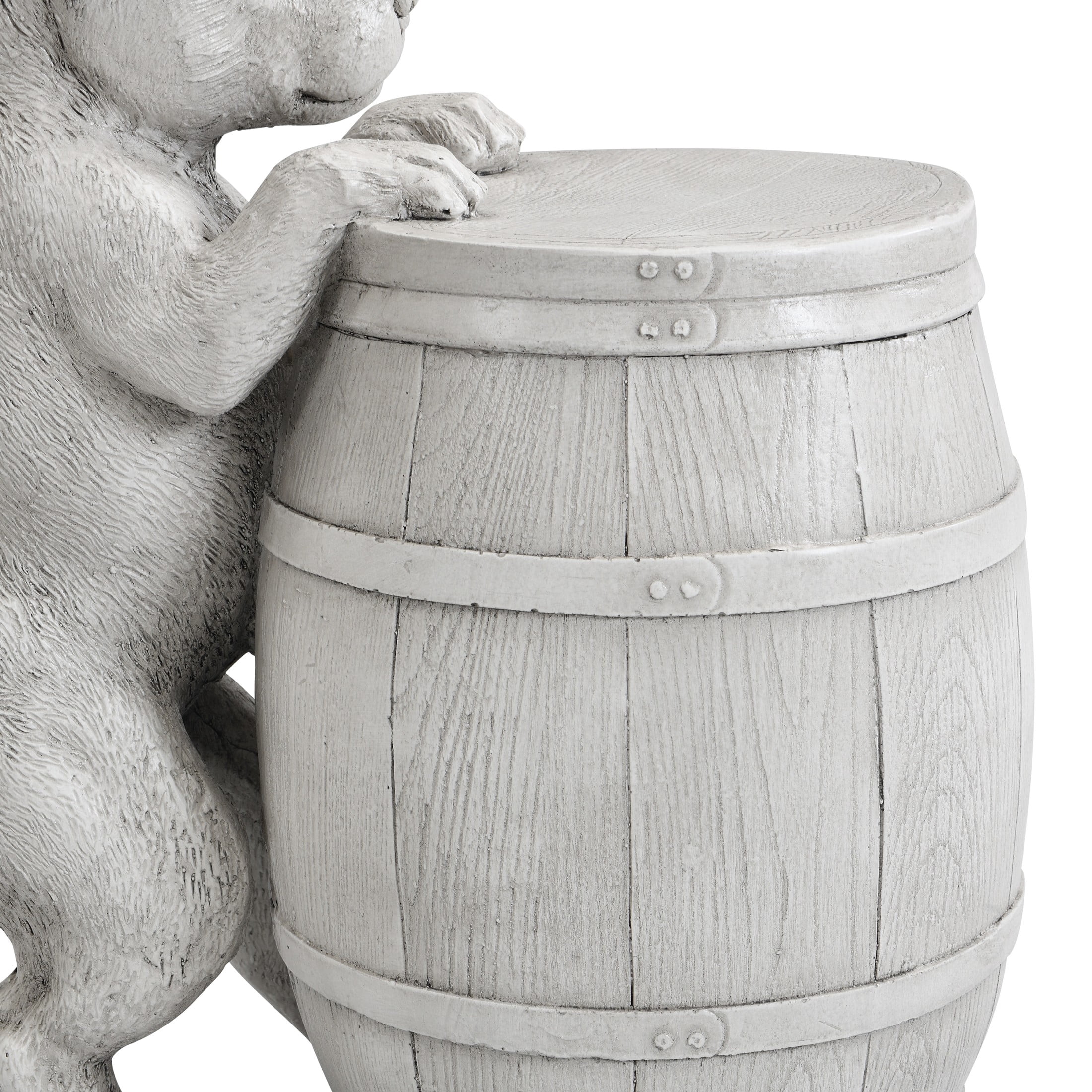 Christopher Knight Home 18"H Dog Barrel MGO Side Table, Indoor Outdoor Puppy Statue Decor, Gray