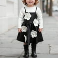thumbnail image 2 of Ensemble 2 Pcs Blanc Garçon Fille à Enfiler Manches Longues pour Enfants Garçon Fille Hiver Automne Col Rond Imprimé Floral Mini Petit Assorti Chaud 2 Pcs Haut Uni Chemises Robes Ensembles 2 Pcs Enfant 2025 4 Ans, 2 of 5