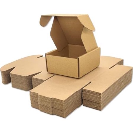 Small Brown Shipping Boxes for Small Business Pack of 25-4x4x2 inches Cardboard Corrugated Mailer Boxes for Shipping Packaging Craft Gifts Giving Products