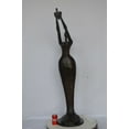 thumbnail image 2 of Nifao Woman Releasing Bird Modern Art Bronze Statue – Outdoor Garden Decor Sculpture, 13"L x 19"W x 52"H, 2 of 11