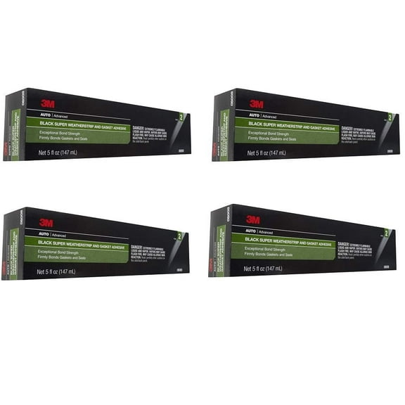 3M 08008 Black Super Weatherstrip Adhesive Tube, 5 oz 4 Pack
