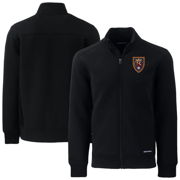 Men's-Cutter & Buck Black Real Salt Lake Big & Tall Roam Eco Tri-Blend Recycled Full-Zip Jacket