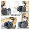 thumbnail image 3 of Merluxy Recliner Chair,Nursery Glider with High Back for Living Room,Swivel Massage,Linen Gray, 3 of 10