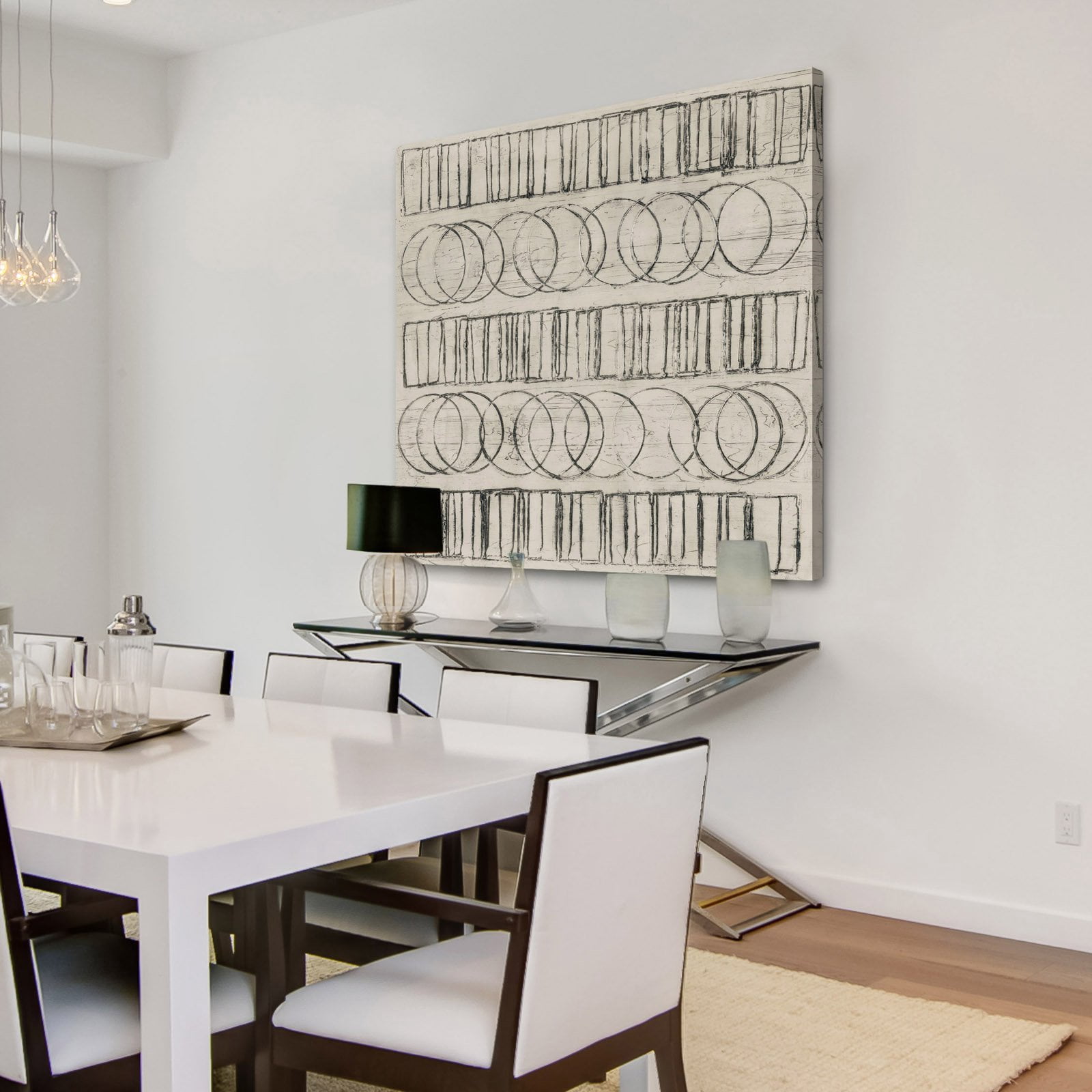 Marmont Hill Circles & Squares Print on Wrapped Canvas