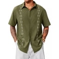 thumbnail image 1 of Playa De Guayabera Cubana Camisas Casual De Lino Para Hombre, 1 of 8