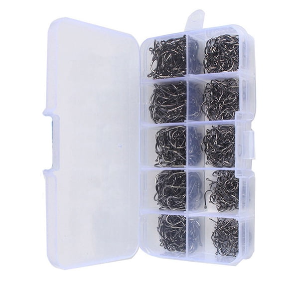 500/100Pcs Fishhook Set High Carbon Steel Fishing Hooks Set Fly Fishing Hook Set 500 Per Box