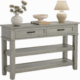 thumbnail image 2 of 47.2" Console Table Entryway Table,2 Tier Sofa Table with 2 Storage Drawers,Wood Buffet Table Foyer Table for Entry Way,Hallway,Couch, 2 of 6
