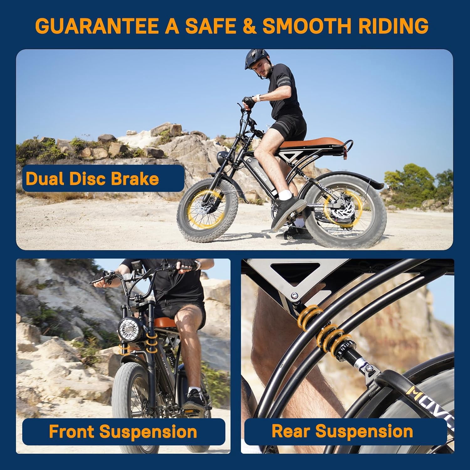 Movcan 20" Fat Tire Electric Bike for Adult, 750W Mountain Ebike, 48V 15.6Ah Removable Battery, 7 Speed Disc Brake E-Motorcycle Bike UL2849
