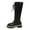 Black, variant on Dasayo Black Women Boots Mid-Calf Motorcycle Western Faux Leather Cowboy Low Heel Lace up Boots Shoes for Women 36