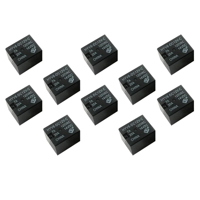 pieza 10pcs 12V D s de Potencia de Automóvil para Automóvil SPDT de 5 Pines Negro Zulema Relé de potencia 12v