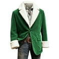 thumbnail image 3 of CAIXIA Christmas Blazer for Men Slim Fit Corduroy Velvet Jacket Xmas Suit Santa Sports Coat Holiday Party Wedding Tuxedo,Green, 3 of 5