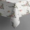 thumbnail image 3 of White Deer Skull Flower Pattern Rectangle Tablecloth 60"x84",Waterproof Polyester Rectangle Table Cloth, Wipeable Spillproof Polyester Tablecloth for Dining, Camping, Indoor and Outdoor, 3 of 5