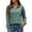 Dark Green, variant on MIXUE Boho Tops For Women Autumn Winter Solid Color V Neck Lapel Long Sleeve Casual Basic Pullover Shirts For Women T Shirts Daily-Wear,Blue,M