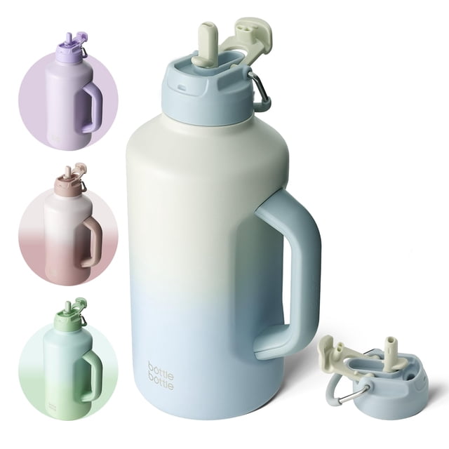 Botella de Agua Aislada BOTTLE BOTTLE 1.9L con Popote y Tapa