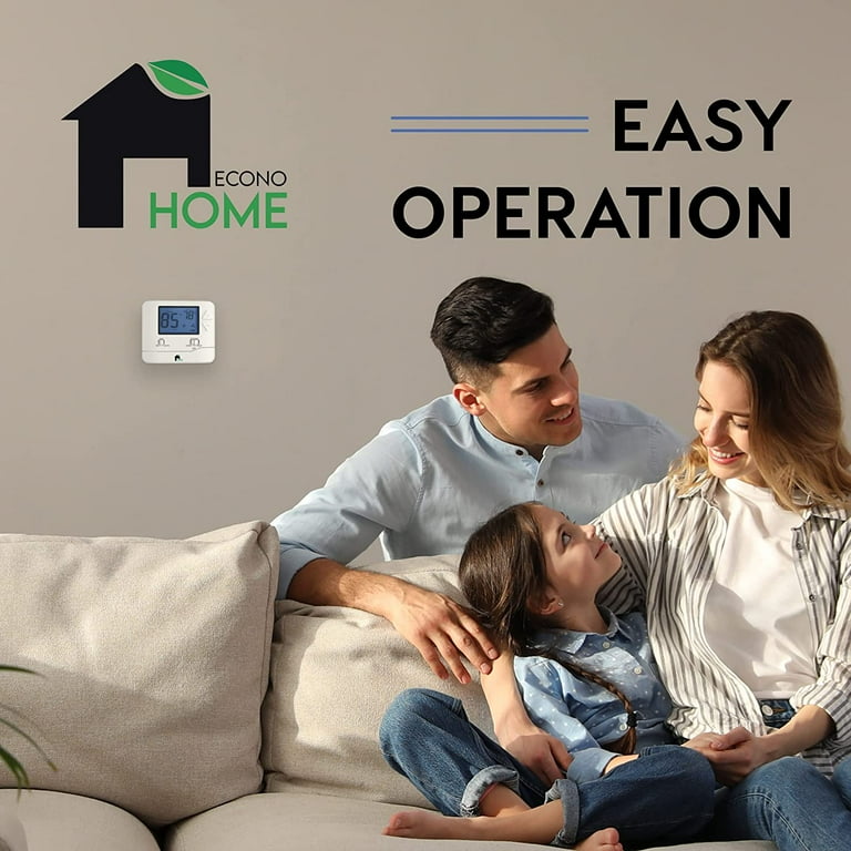 EconoHome Non-Programmable Thermostat for Home - Heat u0026 Cooling Temperature  Control - Easy to Install - Digital Thermostat for Central Gas, Oil,  Electric Furnaces, Single Stage Systems - Walmart.com