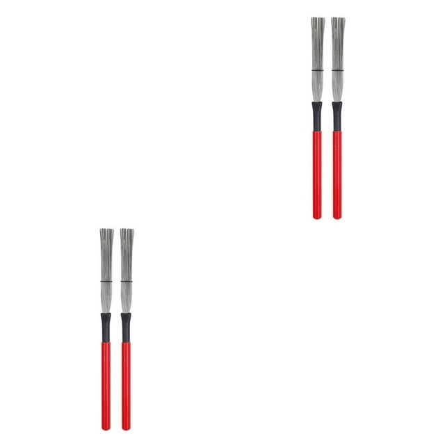 Langgg Lot de 2 Brosses à Tambour Auxiliaires Musicales pour Débutants Bâton Cajon Fournitures d'Instruments Résistantes à l'Usure Rouge 2Ensemble