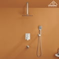 thumbnail image 4 of Boyel Living 12 inches Shower System Ceiling Mount 3-Functions Square Shower Faucet Set with Handheld Shower,Brushed Nickel, 4 of 10