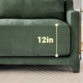 thumbnail image 6 of Newest 3-Seater Green Chenille Sofa with Movable Ottomans - Ergonomic Lumbar Pillow & Solid Wood Frame for Studies/Compact Spaces, 6 of 10