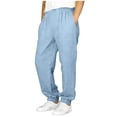 thumbnail image 3 of Baggy Open Hem Sweatpants for Boy Elastic Waist Athletic Casual Pants with Pockets for Gym Running Light Blue Size 14-15 Years, 3 of 8