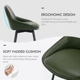 thumbnail image 5 of Zesthouse 25.6" Swivel Counter Height Bar Stools Set of 2, Modern Counter Height Chairs with Backs and Metal Legs, Upholstered Faux Leather Barstools for Kitchen Island, Green, 5 of 10