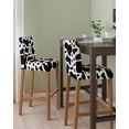 thumbnail image 2 of Black and White Bar Stool Covers Set of 6, Farmhouse Cow Black White Stretch Washable Bar Chair Covers with Backs, Removable Pub Counter Height Chair Cover for Kitchen Dining Room Cafe, 2 of 7