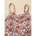 thumbnail image 4 of Wassery Toddler Baby Girls Fall Romper Suspender Flare Pants Sleeveless Pumpkin Print Jumpsuit 12M 18M 24M 3T 4T 5T Kids Strap Playsuit Fall Casual Clothes, 4 of 9