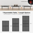 thumbnail image 3 of Heynemo 92” Patio Expandable Table for 4 to 10, Aluminum Outdoor Dining Table, Rectangular Patio Metal Table with Umbrella Hole, Dark Grey, 3 of 9