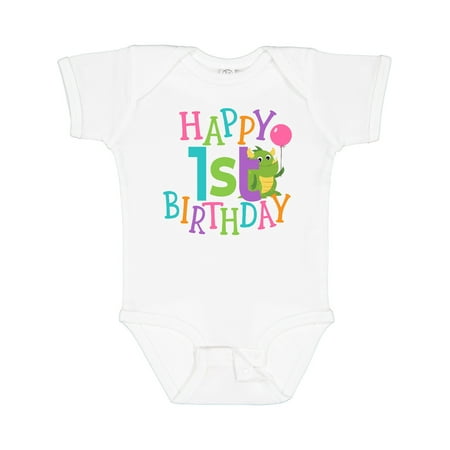 

Inktastic Happy 1st Birthday Monster Gift Baby Boy or Baby Girl Bodysuit