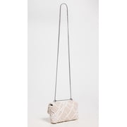 Tory Burch Women's Kira Woven Canvas Mini Flap Bag, Natural/Blanc, Off White, One Size