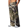 thumbnail image 5 of Havenx Mens Camo Sweatpants Wide Leg Dry Leaf Print Elastic Waist Pants with Pockets Open Bottom Camouflage Bottoms Jogger Workout Casual Fashion Loose Fit Streetwear,Brown M, 5 of 7