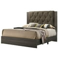 thumbnail image 2 of JERFIT Queen Upholstered Platform Bed Frame with Tufted Headboard, Gray Rubber Wood Modern Bedroom Furniture, No Box Spring Needed, 2 of 10
