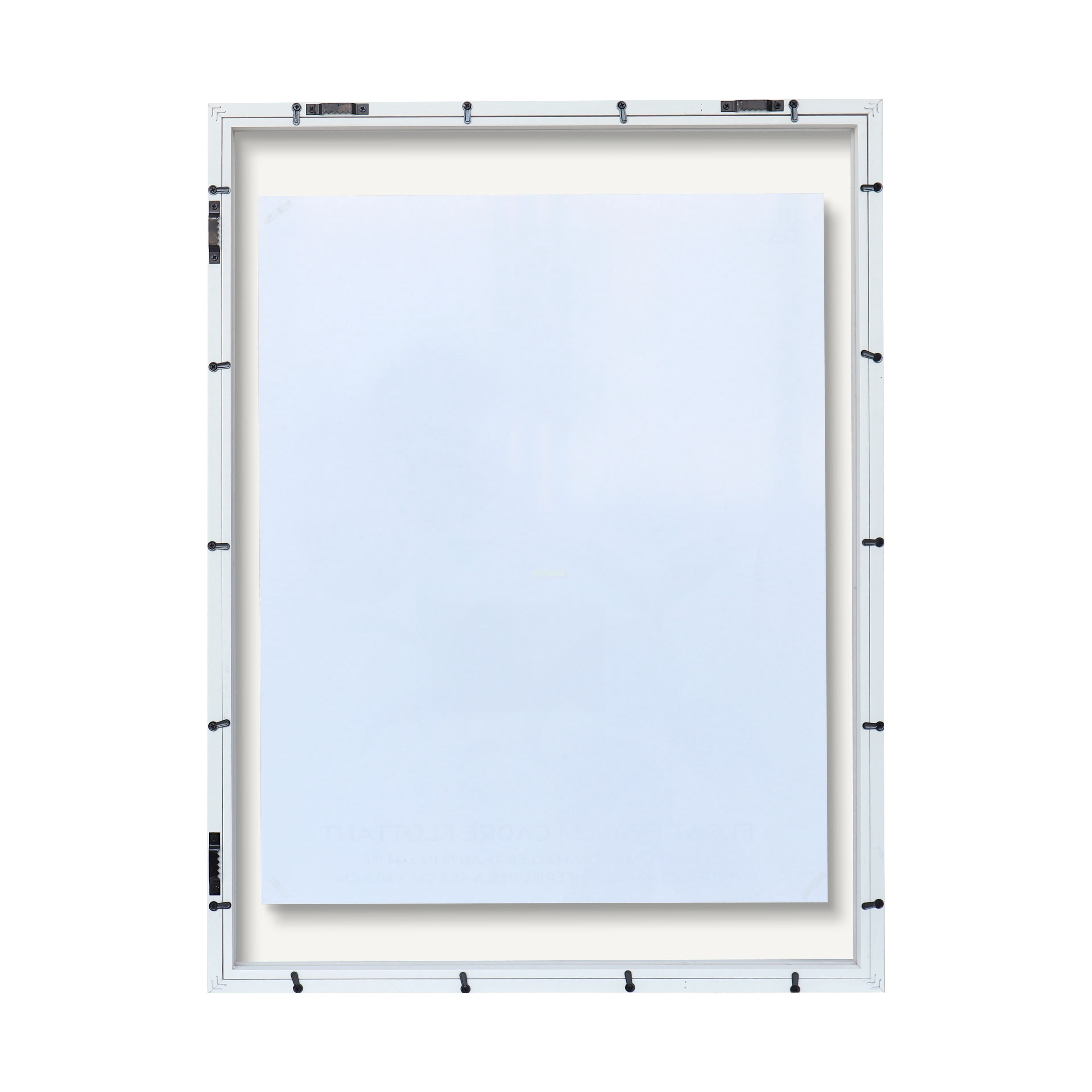 Studio Decor 18" x 24" Home White Distressed Float Picture Frame - Includes Pre-attached Hanging Hardware, Horizontal or Vertical Display - 1 Pack
