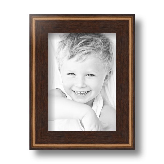 ArtToFrames 5x7 Inch Contrast Walnut Picture Frame, This Brown Wood Poster Frame is Great for Your Art or Photos, Comes with Regular Glass (4932)