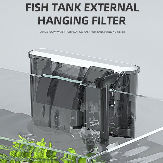 Oubit Filtre d'Aquarium avec Écumeur de Surface, Filtre d'Aquarium Réglable Réservoir d'Eau de Poisson Filtre d'Aquarium Suspendu Externe avec Débit d'Eau Réglable Optimisé pour l'Excellence