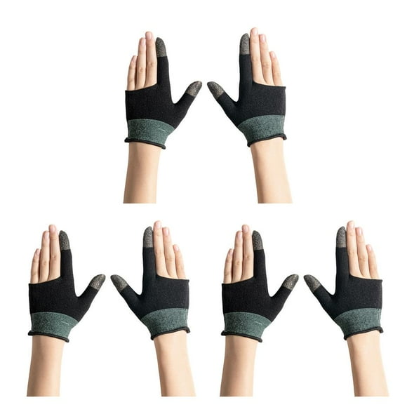 VONKY 1 Pair Gaming Fingertip Gloves Mitten Sweatproof Elastic Anti-slip Breathable Sleeves Mobile Phone Game Accessories 3Set