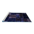 thumbnail image 2 of Ahgly Company Machine Washable Indoor Rectangle Patchwork Blue Transitional Area Rugs, 8' x 12', 2 of 4