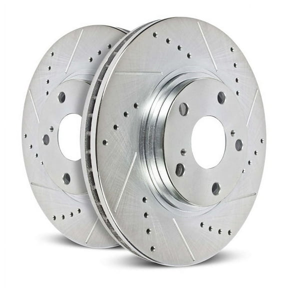 Power Stop Rear Pair of Drilled and Slotted Brake Rotors JBR1595XPR