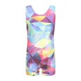 thumbnail image 2 of Ruyang Girls Sleeveless Gymnastics Unitard Print High Elastic Full‑Coverage One‑Piece Athletic Dance Suit Kids Sports Clothes, 2 of 5