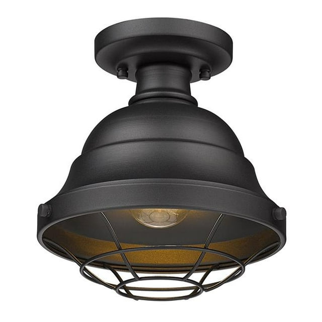 Golden Lighting 7316-OSF NB Bartlett Extérieur Semi-Renversé, Noir Naturel