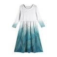 thumbnail image 4 of Inglocry Girls Long Sleeve Maxi Dress Round Neck Casual Long Dresses with Pockets Cute Dresses For Teens 5-14 Years Light Blue 11-12Y, 4 of 4