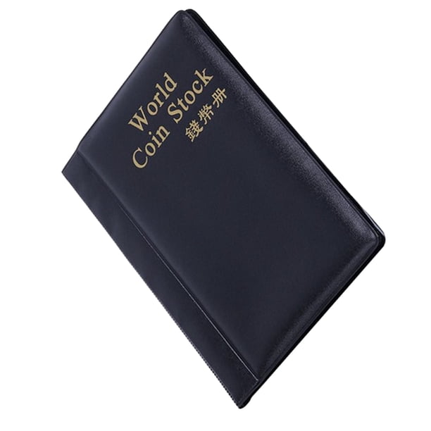 Injueey Libro de almacenamiento de billetes, carpeta portátil para monedas, colección de álbumes de billetes, colección de libros, hojas, Almacenamiento y organización del hogar Negro