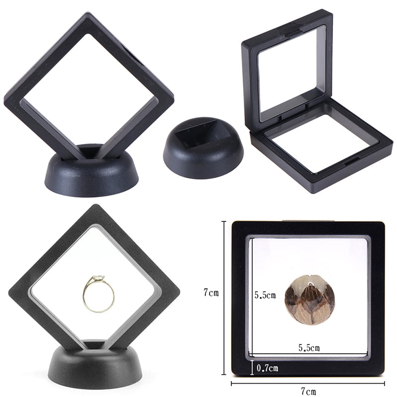 3 Pcs 3D Floating Display Case Storage Box Holder Frame Coin Show Jewelry Stand 