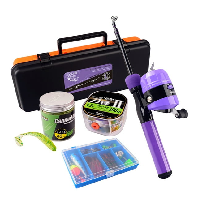 Children Fishing Pole Ultralight Fishing Rod Ultralight+Fishing Reel+Fishing Lures Fishing Tackle Box