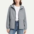thumbnail image 5 of GUACER Womens Lightweight Hooded Windbreaker Jacket, Waterproof Zip-Up Rain Coat with Pockets for Travel & Hiking, 5 of 8