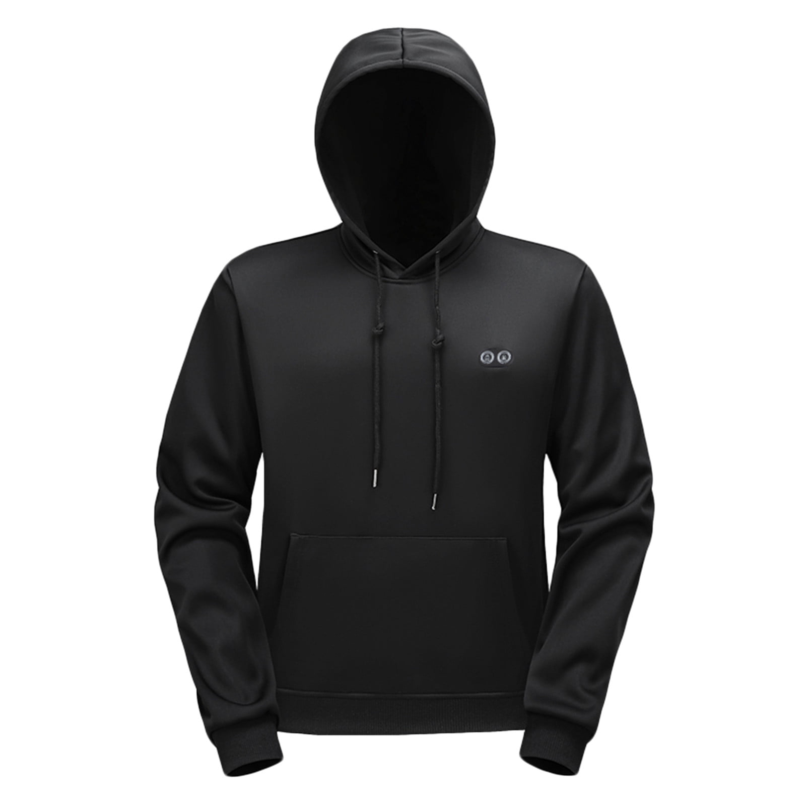 UVEASISHA Unisex Heated Hoodie for Men Women 17 Heating Zones Pullover Sweatshirt Warm USB Electric Hooded Tops with Kangaroo Pocket Black XXL