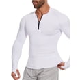 thumbnail image 3 of 2 Pack Men's Quarter Zip Pullover Sweats Quick Dry Long Sleeve Active Performance Shirt with Thumb Hole Athletic Tops, 3 of 5