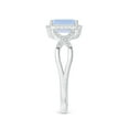 thumbnail image 3 of ANGARA Natural 1 ct Tanzanite Criss Cross Ring with Diamond Halo in 14K White Gold for Women (Size-7x5mm) | December Birthstone, Anniversary, Jewelry Gift for Women | Natural Tanzanite Ring, 3 of 9