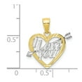 thumbnail image 3 of 10K Two-Tone Gold Charm Pendant Themed 18 mm 13 & Rhodium I Love You Heart, 3 of 3